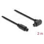 Delock TOSLINK-Kabel, 90°-Winkelstecker auf geraden Stecker, 4 mm Durchmesser, 2 m, Schwarz