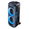 Denver BPS-470 Bluetooth Party Speaker mit Karaoke, 2000W PMPO, 20W RMS, LED-Lichter, FM-Radio, TWS, inkl. Mikrofon, Schwarz