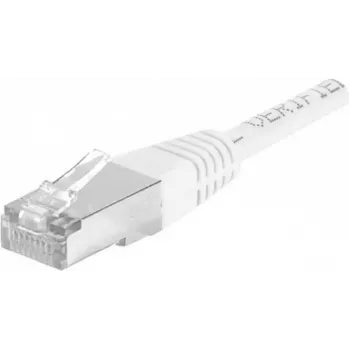 DEXLAN Cat. 6A S/FTP Patchkabel, 25 m, Weiß, 10 Gbit/s, PoE++, LSZH, Slim Boot 858370