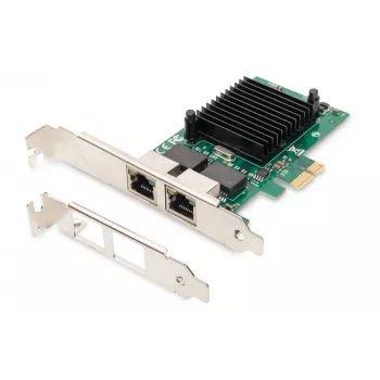 DIGITUS 2-Port Gigabit Ethernet Netzwerkkarte, RJ45, PCI Express, Intel I210-AT Chipsatz (DN-1013-2)