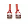 DIGITUS CAT 6A F/FTP Slim Patchkabel, 1m, Rot, 10er-Pack, LSZH, 10Gbps, 500MHz, RJ45, Kupfer, Snagless