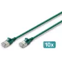 DIGITUS CAT 6A F-FTP Slim Patchkabel, 2 m, Grün, 10er-Pack, 10GBase-T, LSZH, vergoldete RJ45