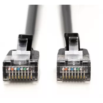 DIGITUS CAT 6A F/FTP Slim Patch Cable, 3 m, Schwarz, 10er-Pack, LSZH, 10 Gbps, 500 MHz, PoE++