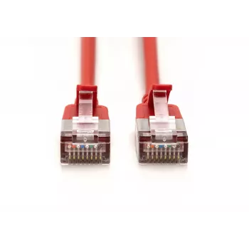 DIGITUS CAT 6A F-FTP Slim Patchkabel, 3 m, Rot, 10er-Pack, LSZH, 10 Gbit/s, 500 MHz