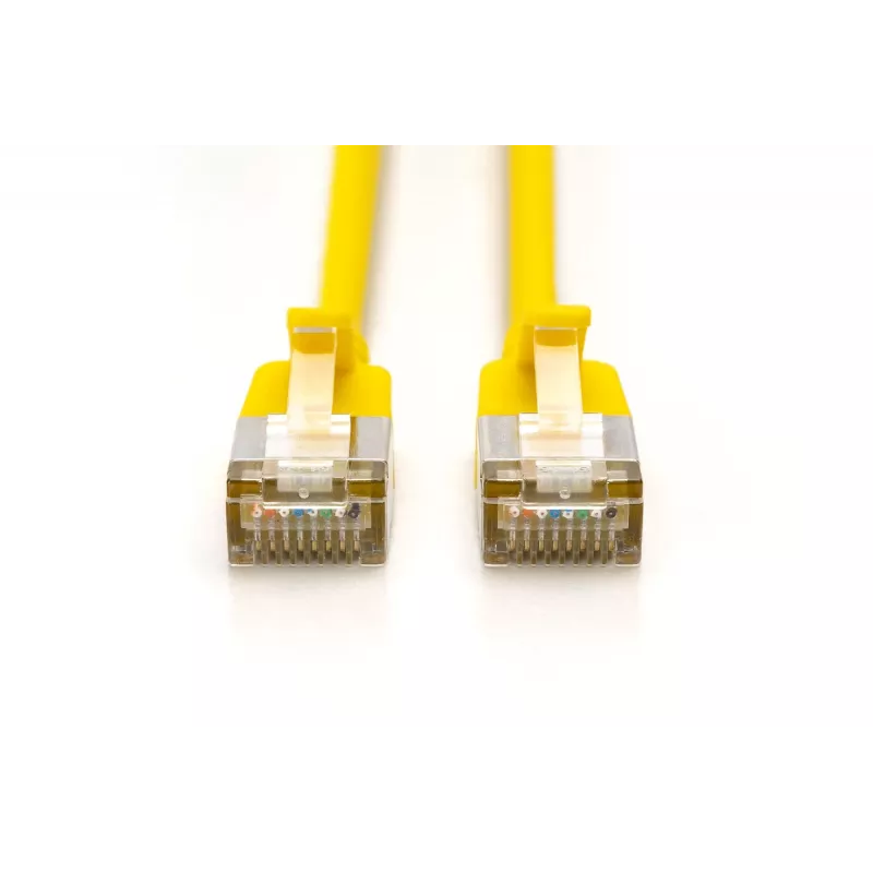 DIGITUS CAT 6A F-FTP Slim Patchkabel, 3 m, Gelb, 10er-Pack, LSZH, 10G Ethernet, RJ45