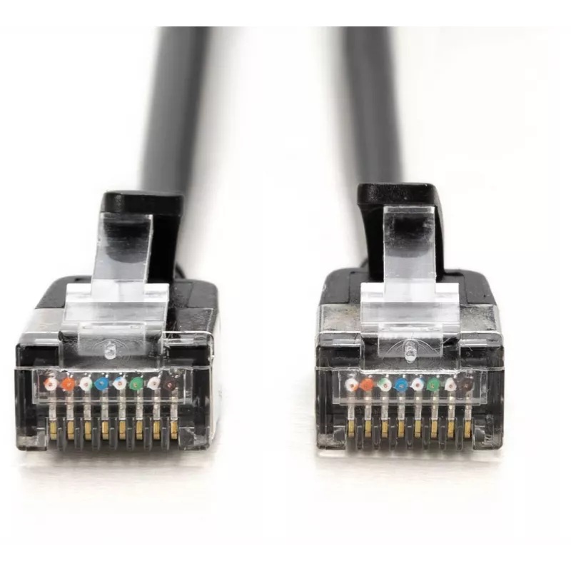 DIGITUS CAT 6A F/FTP Slim Patchkabel, 5m, Schwarz, 10er-Pack, LSZH