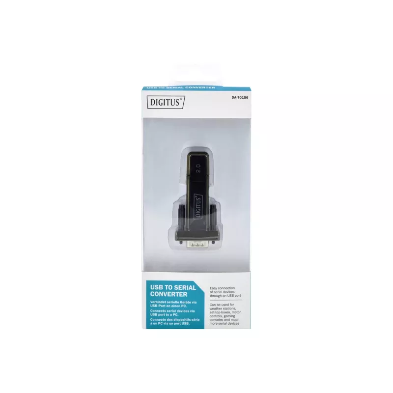 DIGITUS DA-70156 USB 2.0 auf RS232 Seriell Adapter, 1,5 m, Schwarz