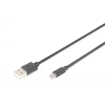 DIGITUS USB 2.0 Cable Type A - Micro B Male/Male 1,8m Black