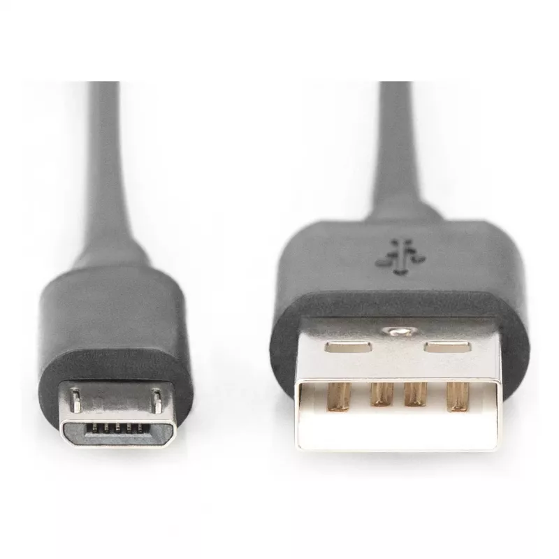 DIGITUS USB 2.0 Cable Type A - Micro B Male/Male 1,8m Black