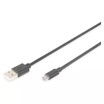 DIGITUS USB 2.0 Cable Type A - Micro B Male/Male 1,8m Black