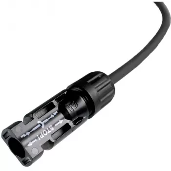 DIVERSE Solar-Verlängerungskabel 6mm², MC4 Stecker auf Buchse, 1 Meter, Schwarz