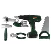 Heimwerker-Set mit batteriebetriebenem Schrauber und Organizer, Grün, 13473 Lean Toys