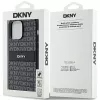 DKNY Leder Mono Stripe & Metall-Logo Hülle für iPhone 14 Pro Max - Schwarz
