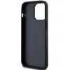 DKNY Leder Mono Stripe & Metall-Logo Hülle für iPhone 14 Pro Max - Schwarz