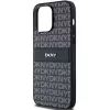 DKNY Leder Mono Stripe & Metall-Logo Hülle für iPhone 14 Pro Max - Schwarz