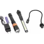 DMAX LED-Taschenlampen-Set ULG 103 – 3-teilige Taschenlampen aus Aluminium mit verstellbarem Zoom, Schwarz/Silber
