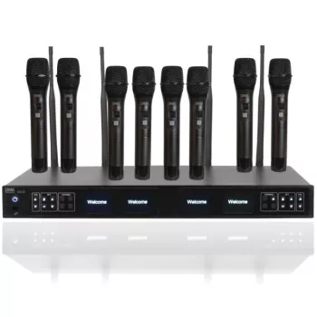 DNA RV-8 Drahtlos-Mikrofonsystem 8x Handheld-Dynamikmikrofone UHF