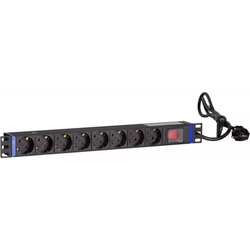 DSIT DS-8PDU-S 19-Zoll-Steckdosenleiste mit Schalter, 8-fach