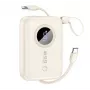 Dudao PD22.5W Powerbank mit integrierten Kabeln, Schnellladefunktion, 10000mAh, Weiß