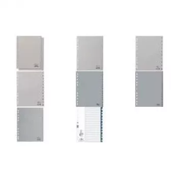 DURABLE A4 Nummerierte Registerblätter 1-31, 31-teilig, Geprägte Mehrfarbige Taben, Graues Polypropylen, Universallochung 675627