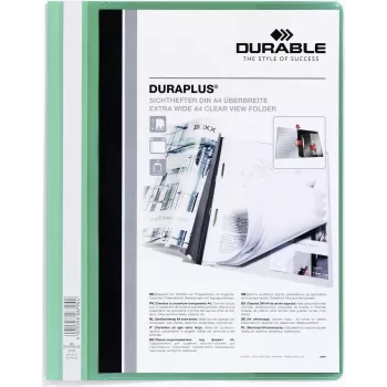 DURABLE DURAPLUS A4+ Präsentationsmappe, Grün, 25er-Pack 257905