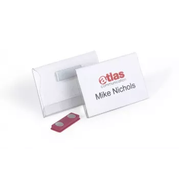 DURABLE Magnetisches Namensschild 90 x 54 mm, Klar, 25 pro Packung 811719