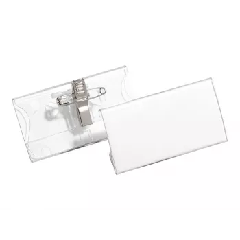 DURABLE Namensschildhalter 40x75 mm mit Kombi-Clip, Acryl, Transparent, 25/VE (812119)