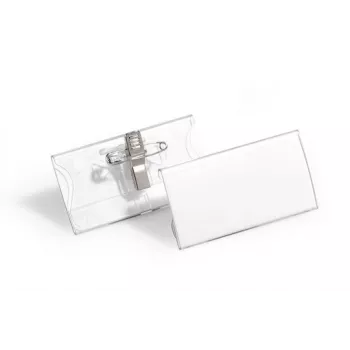DURABLE Namensschildhalter 40x75 mm mit Kombi-Clip, Acryl, Transparent, 25/VE (812119)