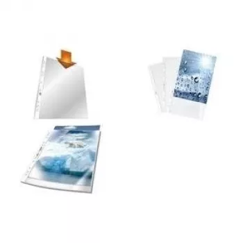 DURABLE PREMIUM A4 Lochhüllen, 100 Mikron, Kristallklar, Mehrfach gelocht, 100er Pack 268319