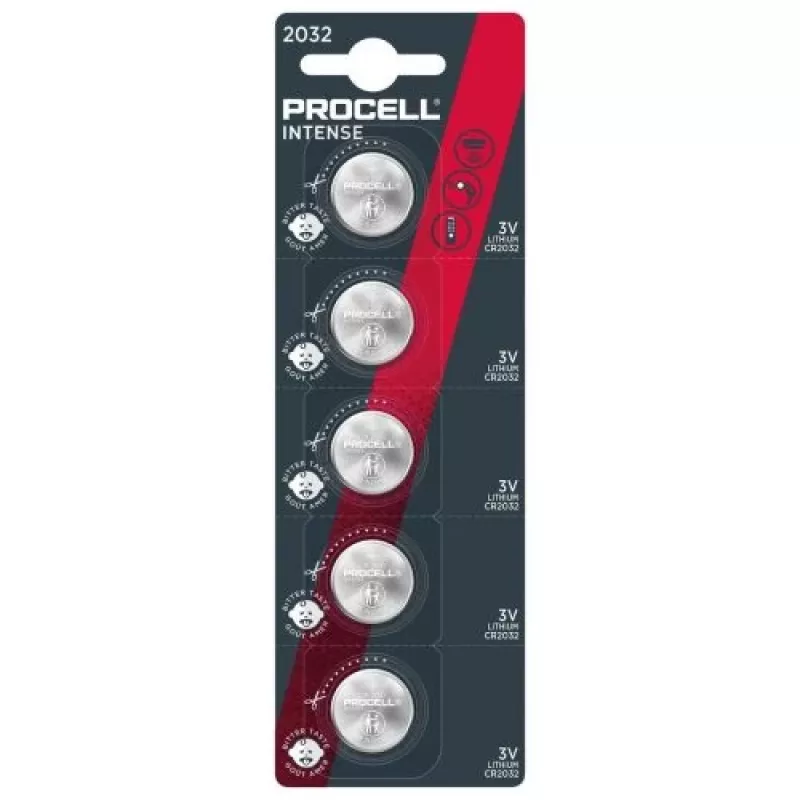 DURACELL Procell CR2032 3V Lithium-Knopfzelle (5er-Pack Blister)