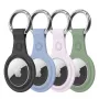 Dux Ducis 4er-Pack Silikon Flexible Hülle Schlüsselanhänger-Schlaufe Case für Apple AirTag (Schwarz, Grün, Pink, Blau)