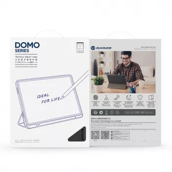 Dux Ducis Domo Series Tri-fold Stand PU Leather Tablet Cover für Samsung Galaxy Tab A9 / Tab A11, Blau