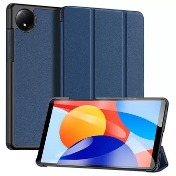 Dux Ducis Domo Series dreifach faltbarer Stand PU-Leder Tablet-Hülle für Xiaomi Redmi Pad SE 8.7, Blau