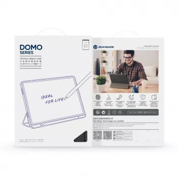 Dux Ducis Galaxy Tab A9 Plus / Tab A11 Plus Domo Series Tri-fold Stand PU Leder Tablet Hülle Schwarz