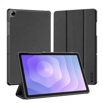Dux Ducis Galaxy Tab A9 Plus / Tab A11 Plus Domo Series Tri-fold Stand PU Leder Tablet Hülle Schwarz