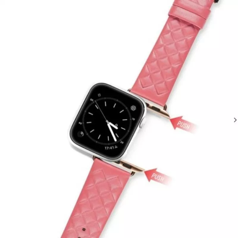 Dux Ducis Echtes Leder Armband für Apple Watch Series 7/6/5/4/3/2/SE (38/40/41mm) - Rot