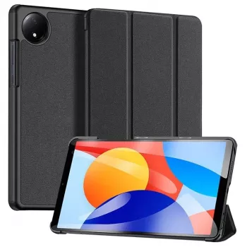 Dux Ducis Redmi Pad SE 8.7 Domo Series dreifach faltbarer Stand PU-Leder Tablet-Hülle Schwarz