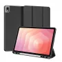 Dux Ducis Samsung Galaxy Tab S11 Domo Series Dreifach-Ständer PU-Leder Tablet-Hülle Schwarz