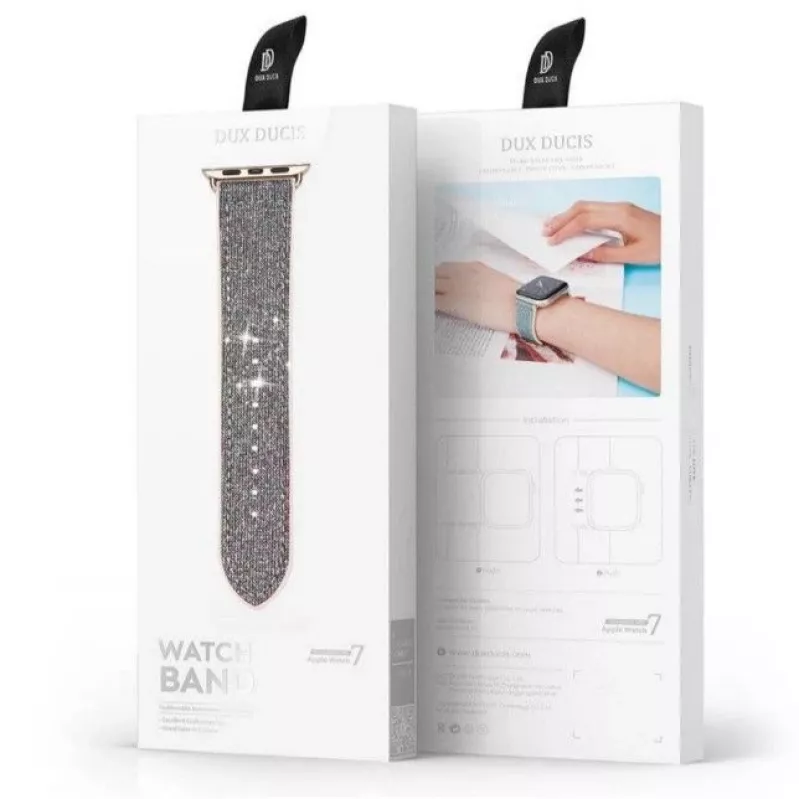 Dux Ducis Armband für Apple Watch 7/6/5/4/3/2/SE (41/40/38mm), Armband, Silber