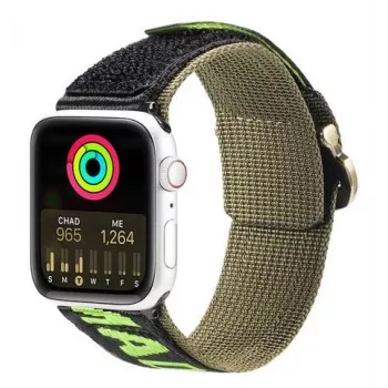 Dux Ducis Armband (Outdoor-Version) für Apple Watch Ultra, SE, 8, 7, 6, 5, 4, 3, 2, 1 (49, 45, 44, 42 mm) Nylonband Armband Schwarz Grün