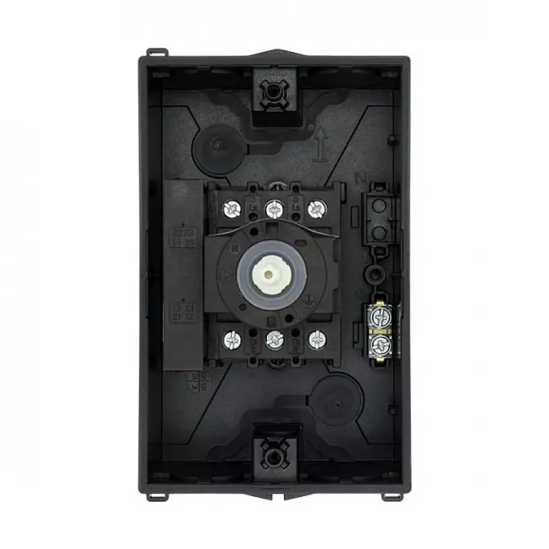 Eaton P1-25/I2/SVB/HI11 25 A 3-poliger Hauptschalter mit NOT-AUS, Aufbau, rot/gelb