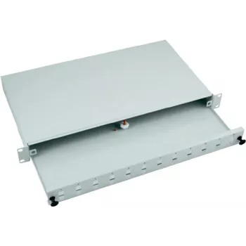 EFB 24-Port SC Duplex Rack-Mount Splice Box mit herausziehbarer Front, Lichtgrau RAL 7035, 1U (53600.3)