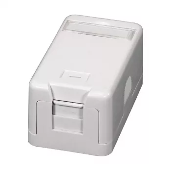 EFB ET-25166 Aufputz-Keystone-Dose, 1 Port, selbstschließende Staubschutzklappe, Reinweiß