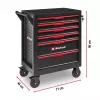 EINHELL-KWB Werkstattwagen leer, 6 Schubladen (Schwarz/Rot, 4 flache, 2 hohe Schubladen)