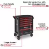 EINHELL-KWB Werkstattwagen leer, 6 Schubladen (Schwarz/Rot, 4 flache, 2 hohe Schubladen)