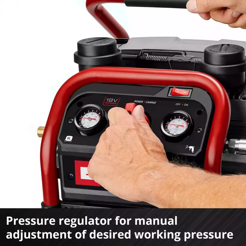 EINHELL Power X-Change Akku-Kompressor SILENZZO 18/160, 18V (Rot/Schwarz, ohne Akku und Ladegerät)