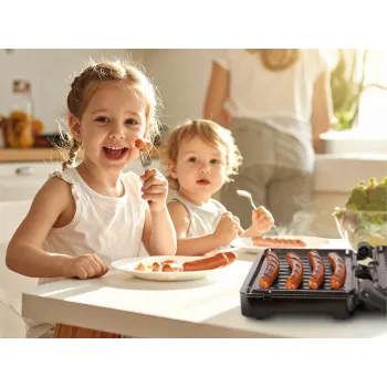 Eldom GK110 Kontaktgrill, 800 W, Schwarz/Silber