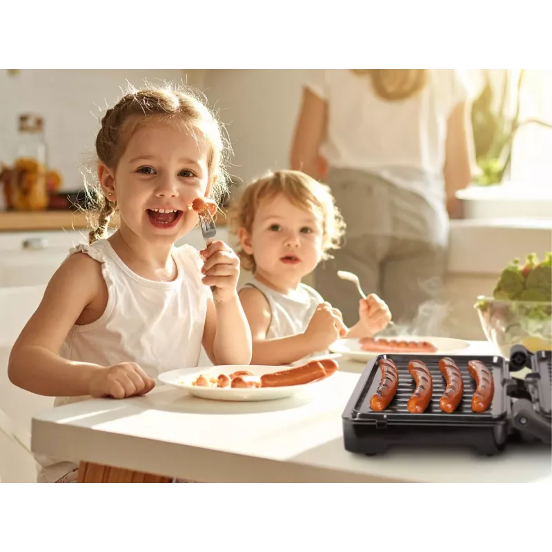 Eldom GK110 Kontaktgrill, 800 W, Schwarz/Silber