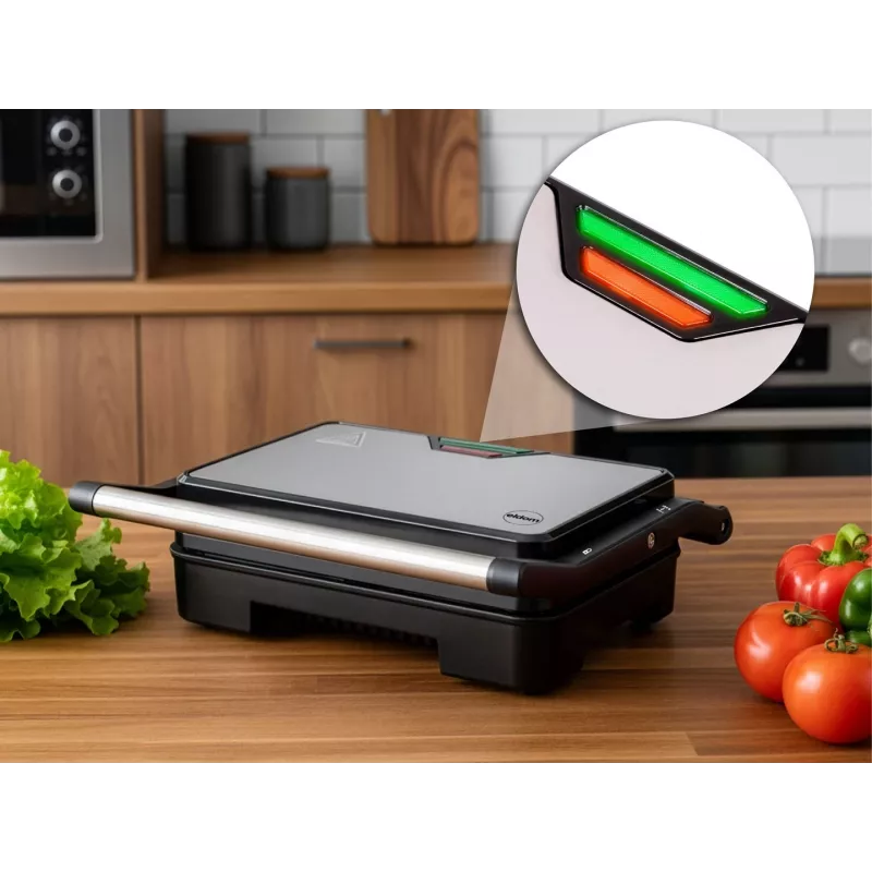 Eldom GK110 Kontaktgrill, 800 W, Schwarz/Silber