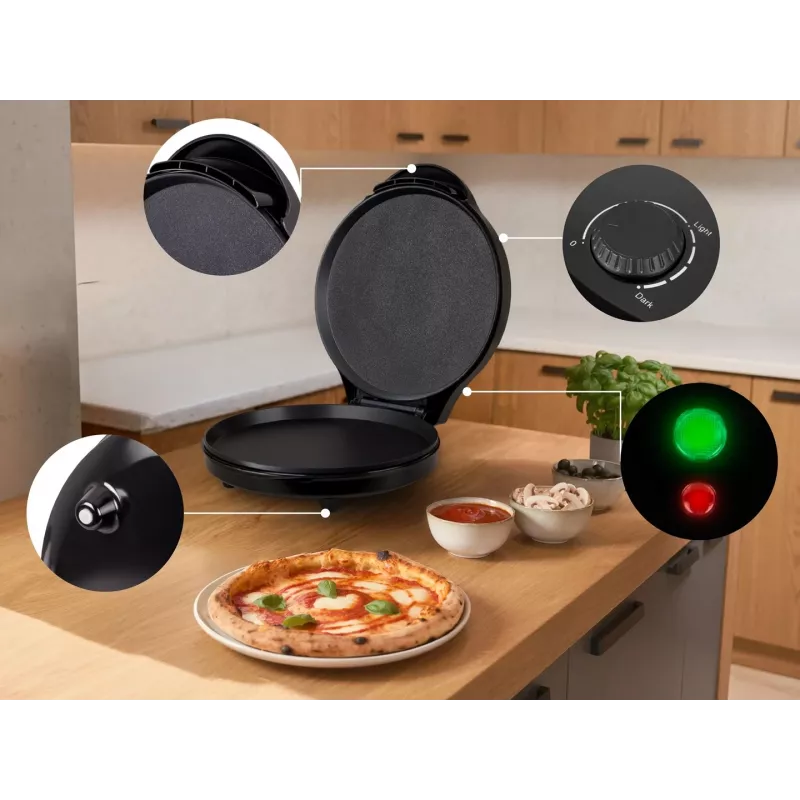 ELDOM ST1000 Pizzo Pizzamaker, 1450 W, 32 cm Platte, Schwarz